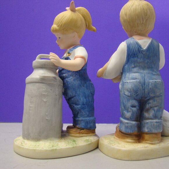 Vintage set of 1985 Denim Days #1509 and #1501 Pair Figurines Gathering kitten - Picture 7 of 16